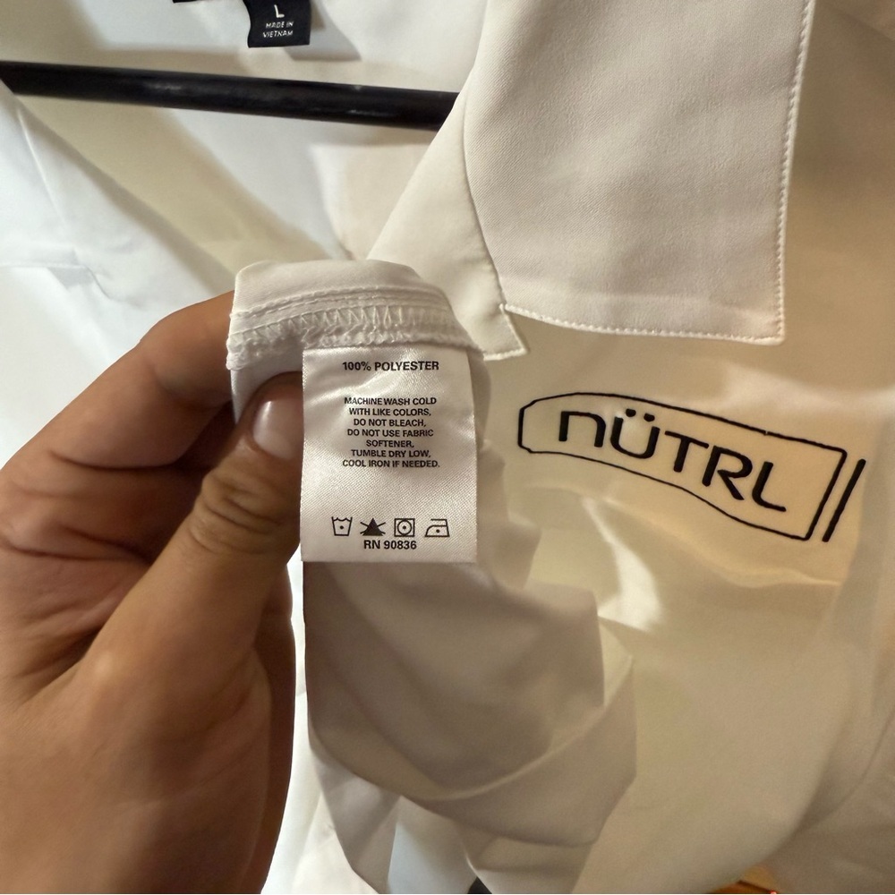 Port Authority White NUTRL Casual Button Down Shirt - Picture 6 of 6